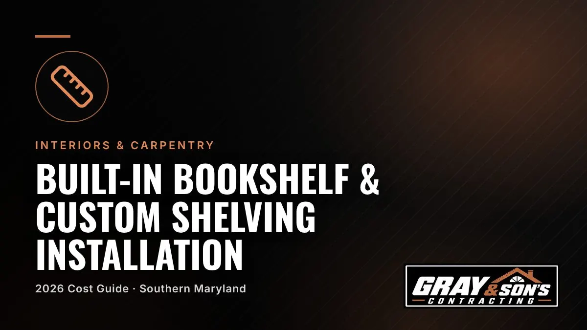 Built-In Bookshelf & Custom Shelving Installation Cost in Southern Maryland cost guide for Southern Maryland homeowners