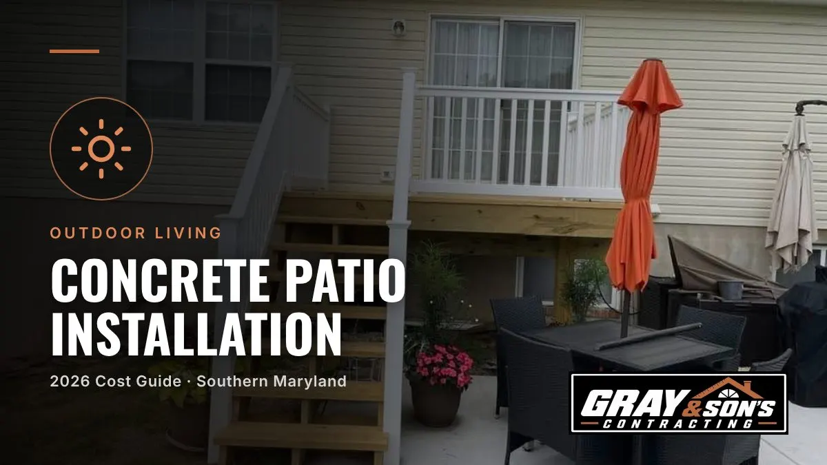 Concrete Patio Installation Cost in Southern Maryland cost guide for Southern Maryland homeowners