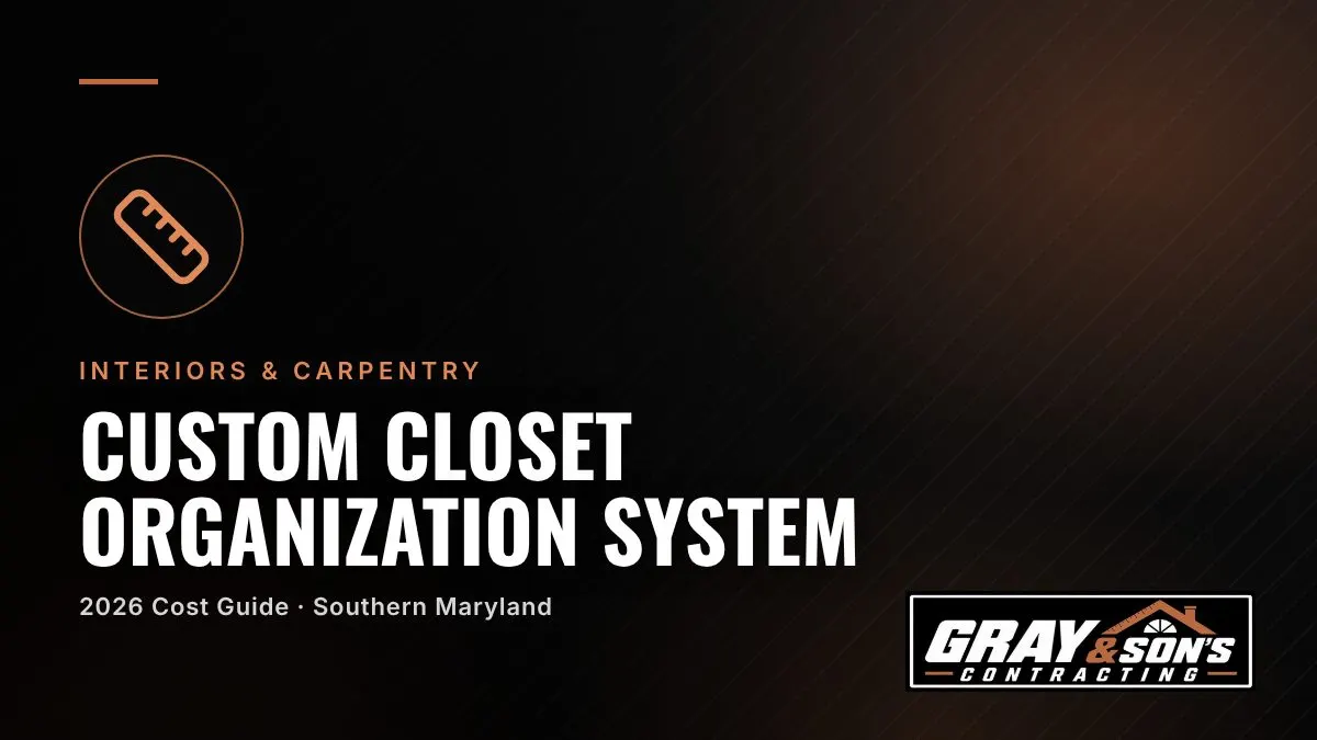 Custom Closet Organization System Cost in Southern Maryland cost guide for Southern Maryland homeowners