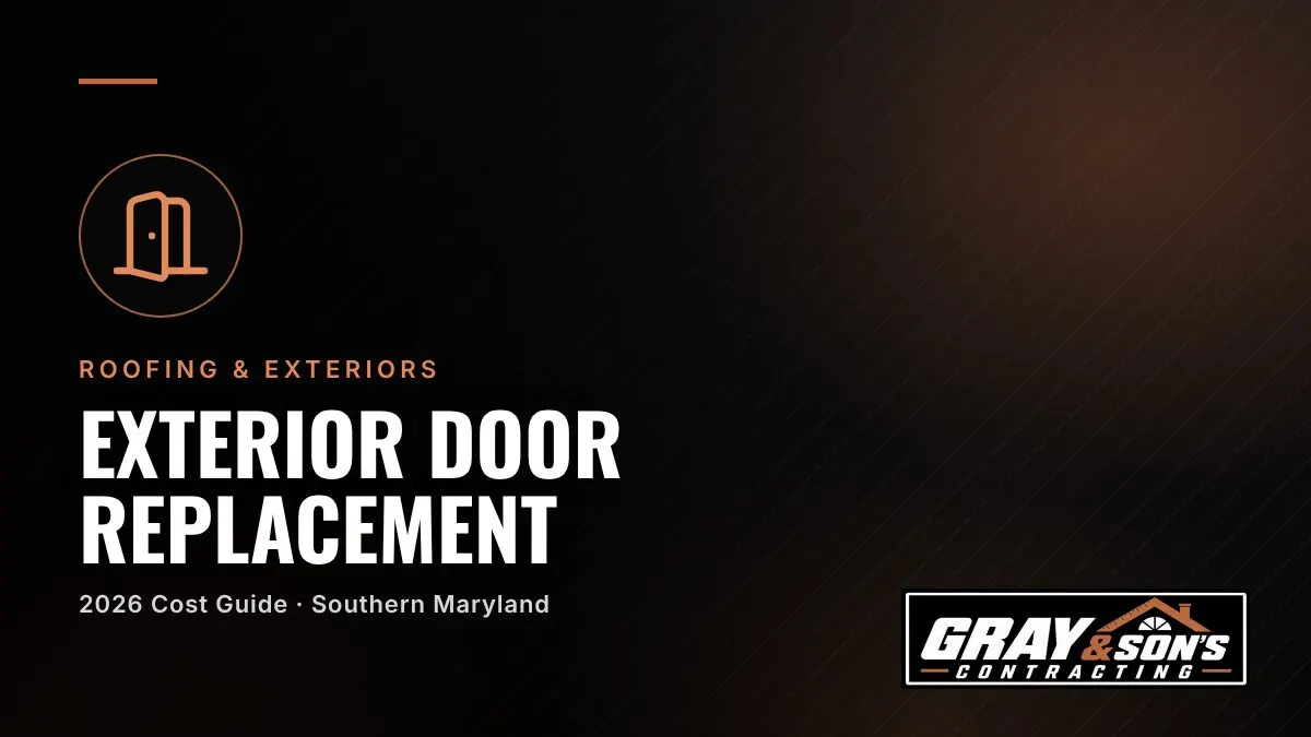 Exterior Door Replacement Cost in Southern Maryland cost guide for Southern Maryland homeowners