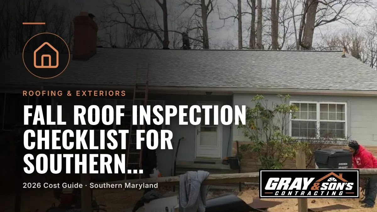Fall Roof Inspection Checklist for Southern Maryland Homeowners cost guide for Southern Maryland homeowners