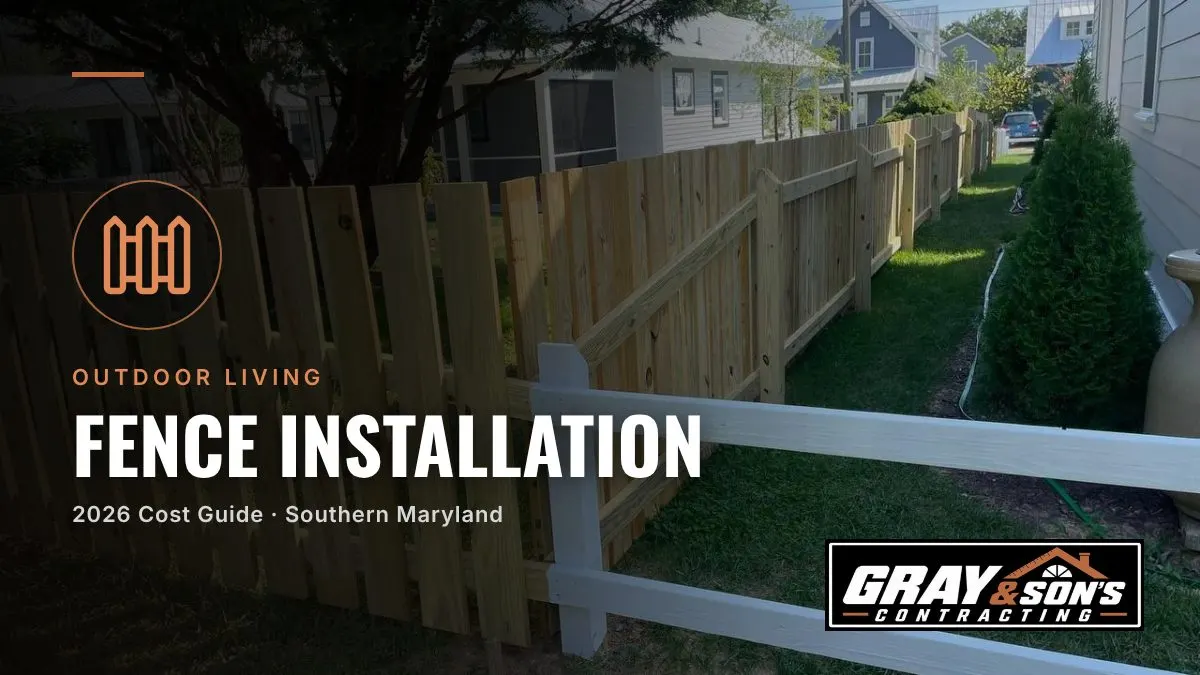 Fence Installation Cost in Southern Maryland by Material cost guide for Southern Maryland homeowners