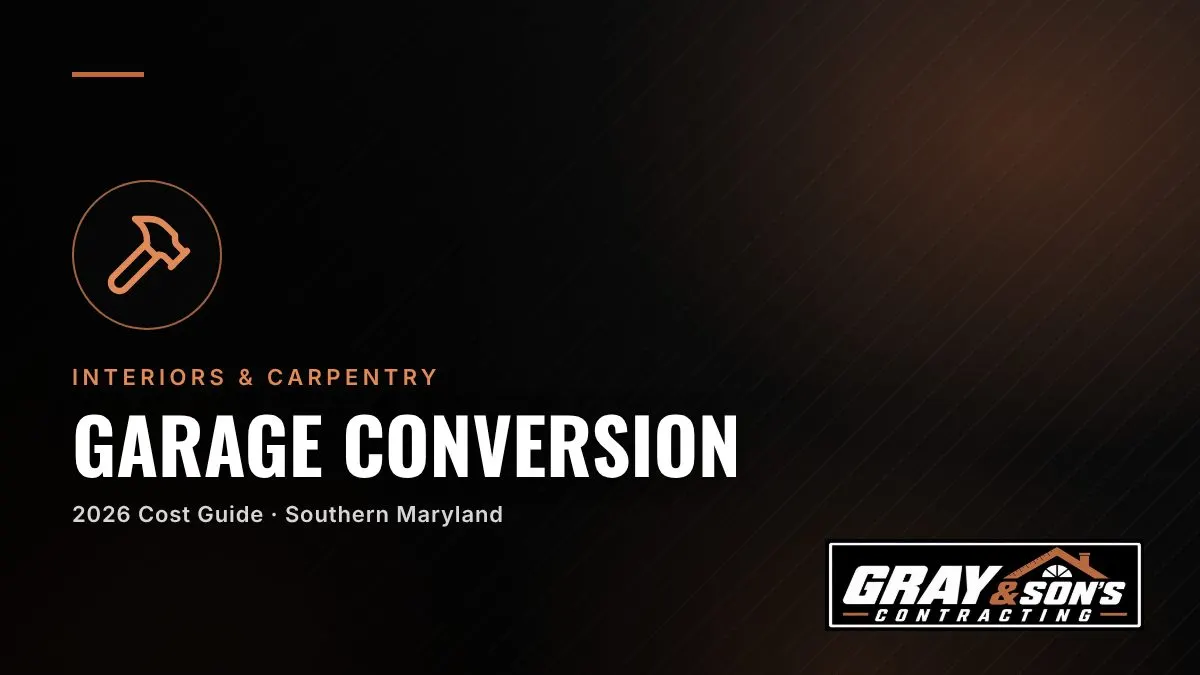 Garage Conversion Cost in Southern Maryland for Living Space cost guide for Southern Maryland homeowners