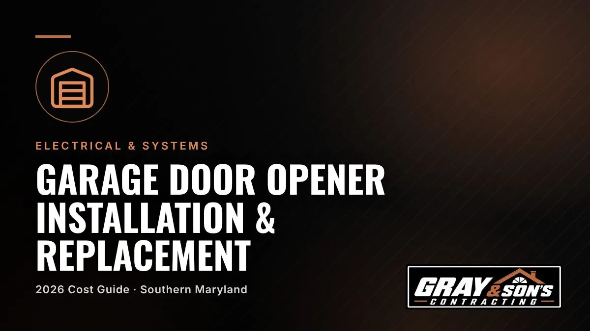 Garage Door Opener Installation & Replacement Cost in Southern Maryland cost guide for Southern Maryland homeowners