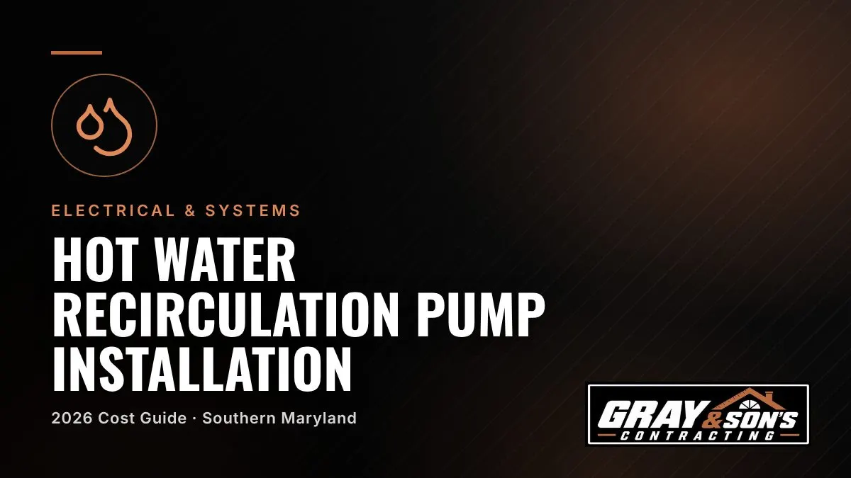 Hot Water Recirculation Pump Installation Cost in Southern Maryland cost guide for Southern Maryland homeowners