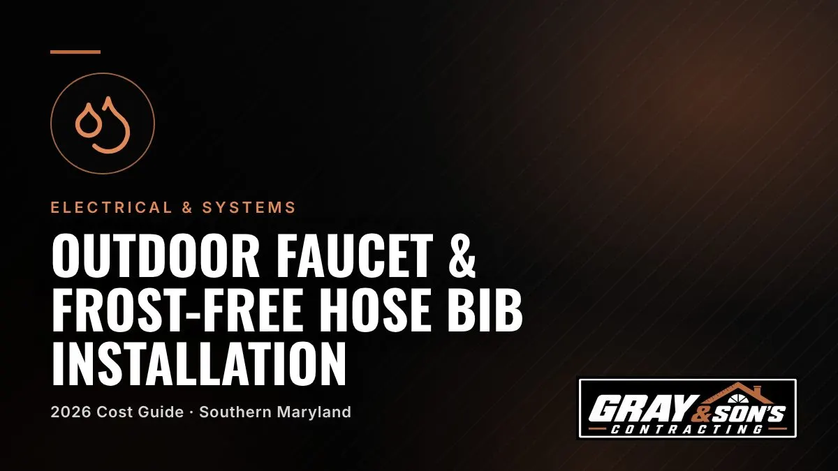 Outdoor Faucet & Frost-Free Hose Bib Installation Cost in Southern Maryland cost guide for Southern Maryland homeowners