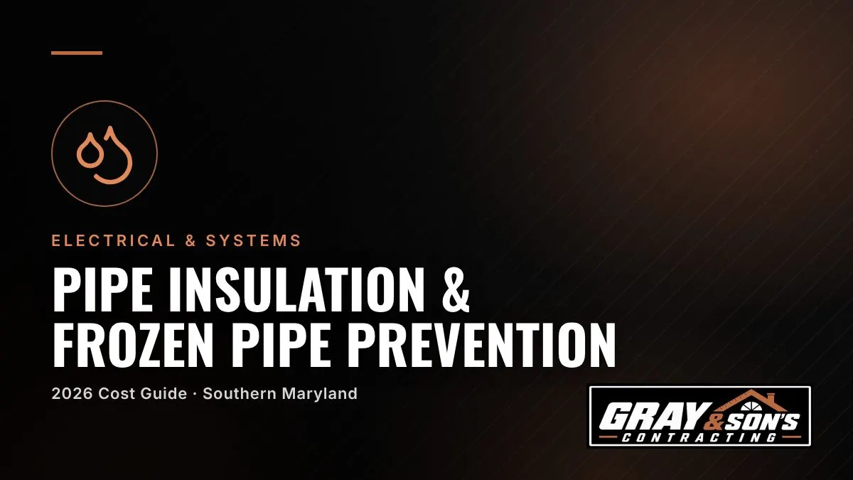 Pipe Insulation & Frozen Pipe Prevention Cost in Southern Maryland cost guide for Southern Maryland homeowners
