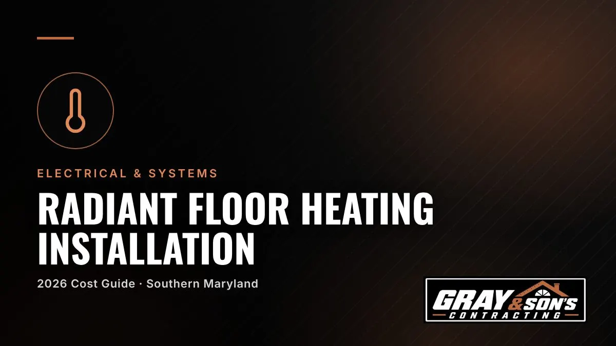 Radiant Floor Heating Installation Cost in Southern Maryland cost guide for Southern Maryland homeowners