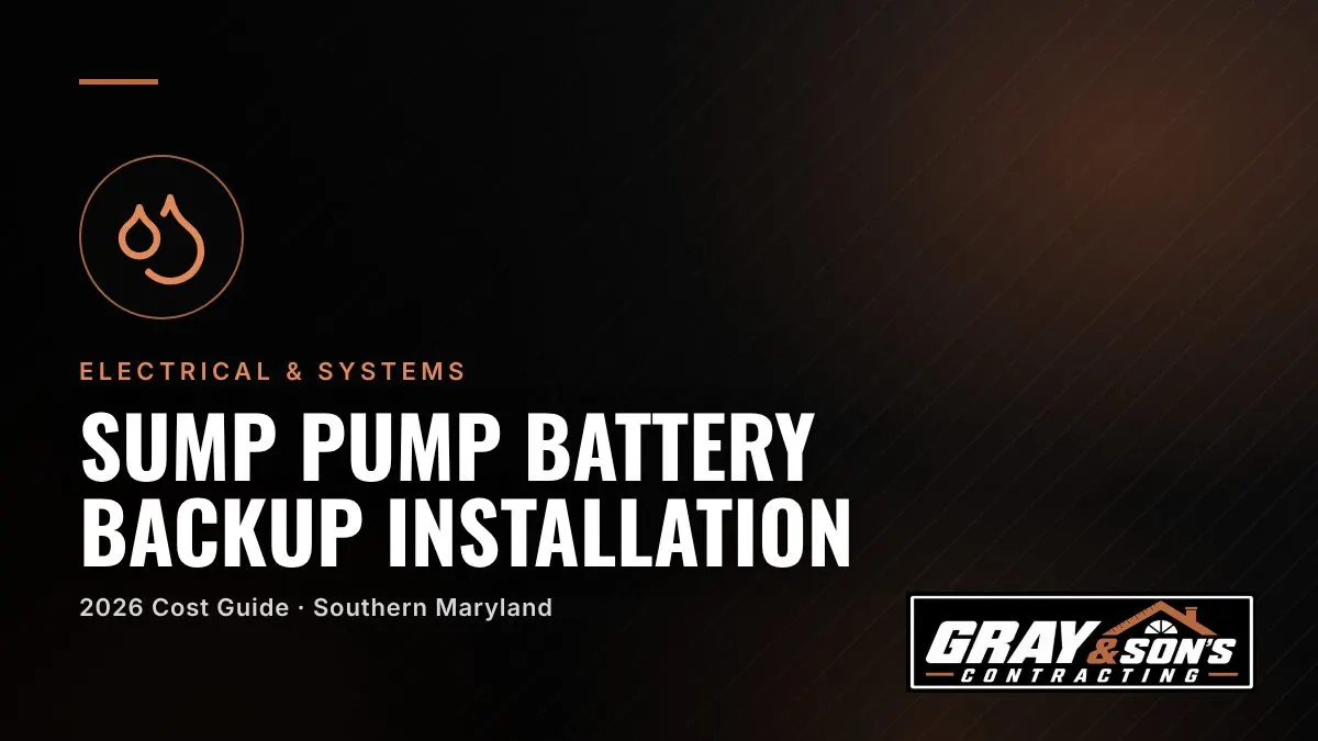 Sump Pump Battery Backup Installation Cost in Southern Maryland cost guide for Southern Maryland homeowners