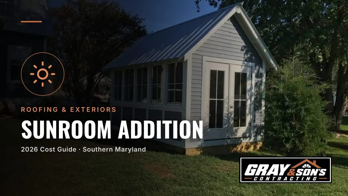 Sunroom Addition Cost in Southern Maryland cost guide for Southern Maryland homeowners