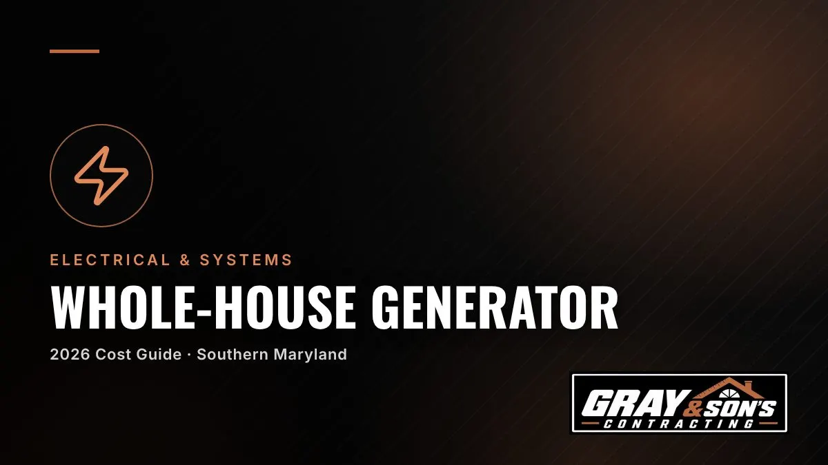 Whole-House Generator Cost in Southern Maryland by Size and Fuel Type cost guide for Southern Maryland homeowners