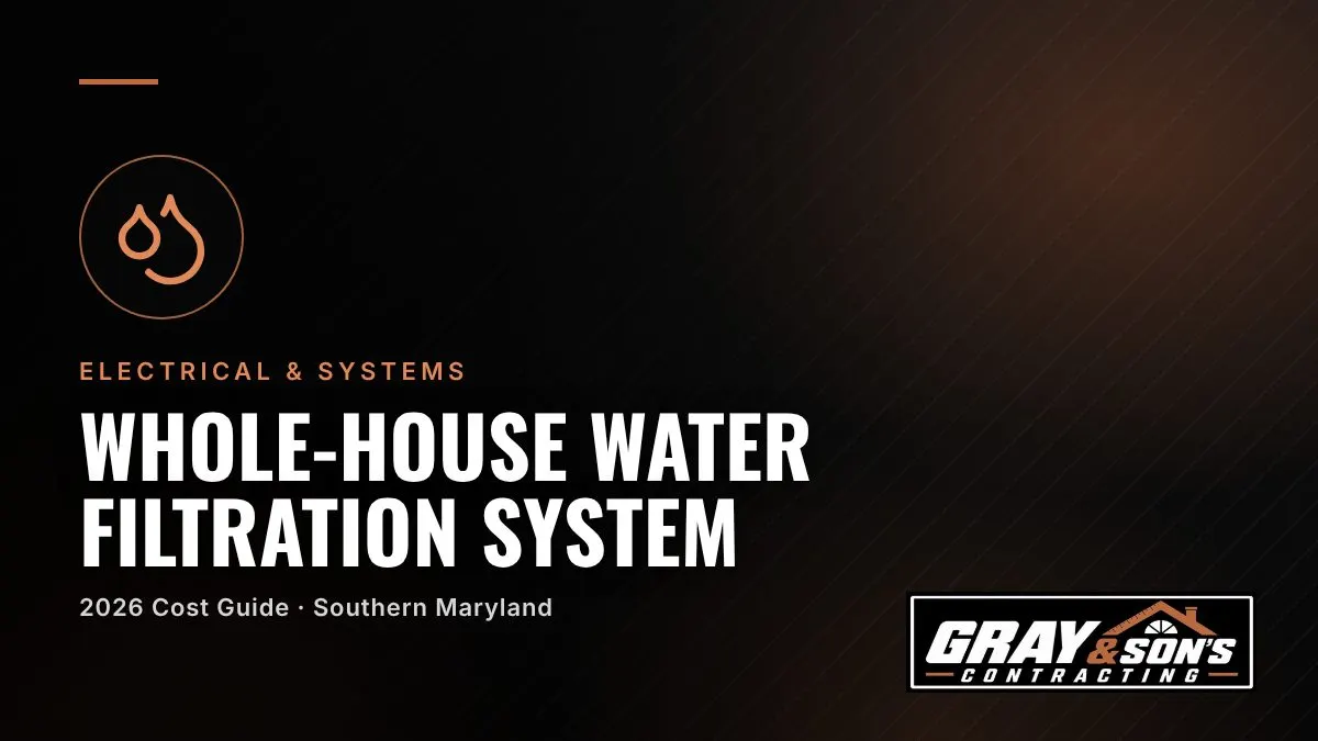 Whole-House Water Filtration System Cost in Southern Maryland cost guide for Southern Maryland homeowners